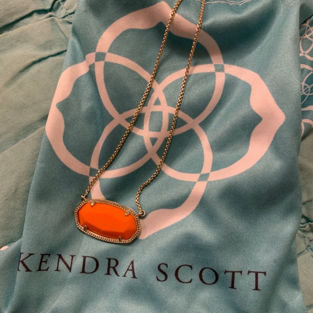 Orange adjustable Kendra Scott necklace